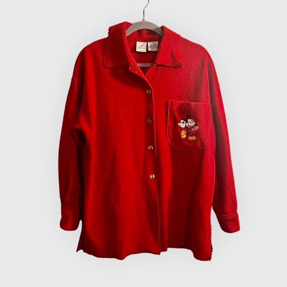 Disney Mickey Mouse Embroidered Oversized Vintage Shacket